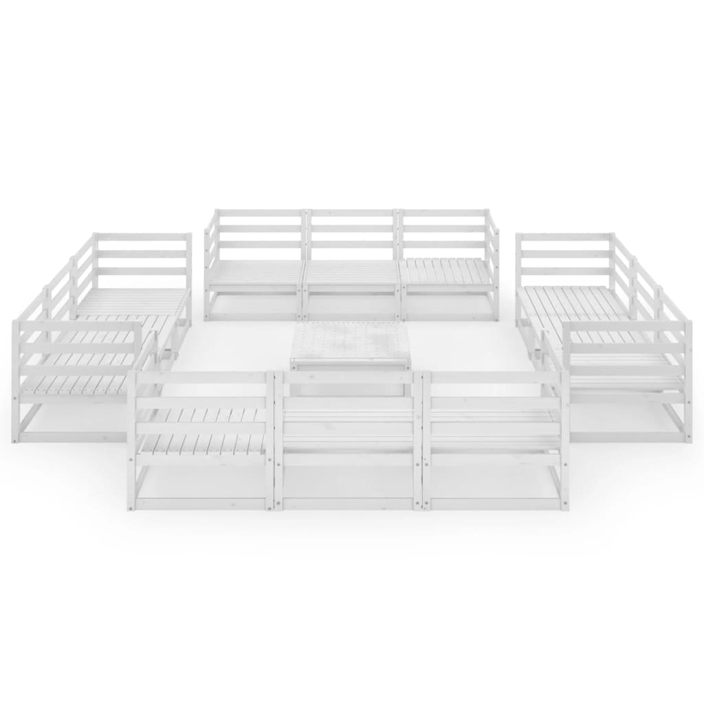 Thumbnail - vidaXL 13-tlg. Garten-Lounge-Set Weiß Kiefer Massivholz