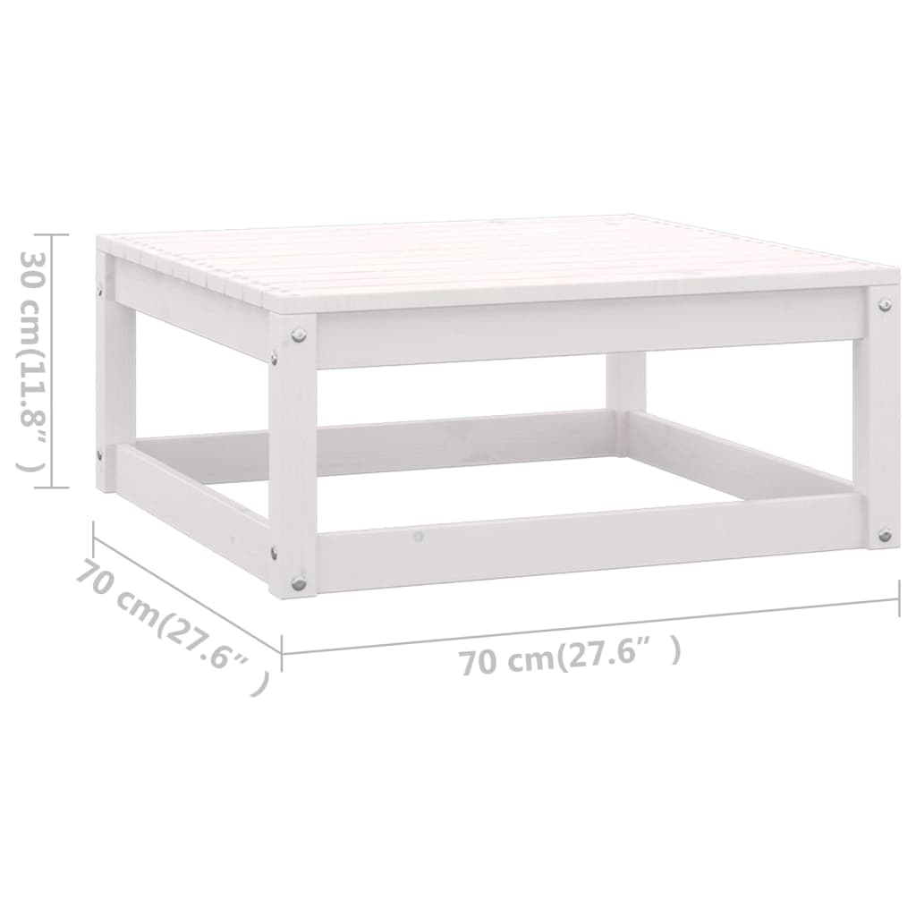 Ogrodowy zestaw wypoczynkowy - Sofy i stół (biały, drewno sosnowe, 70x70x67 cm)