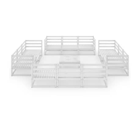 vidaXL Salon de jardin 13 pcs Blanc Bois de pin massif