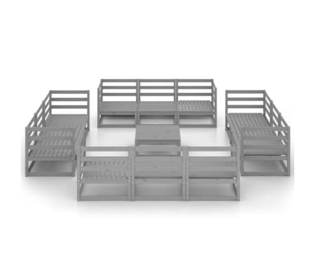 vidaXL 13 Piece Garden Lounge Set Grey Solid Pinewood