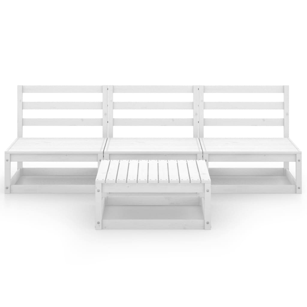 

vidaXL 4-delige Loungeset massief grenenhout wit