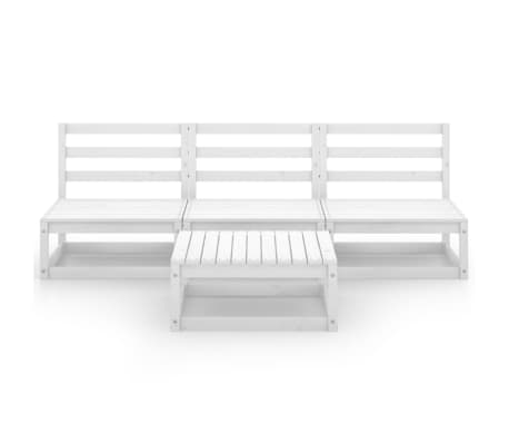 vidaXL Garden Lounge Set | White | Solid pinewood | One Size | Modular