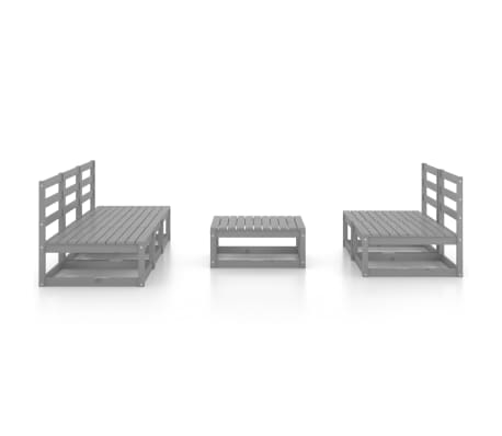 vidaXL Sodo poilsio baldų komplektas, 6 dalių, pilkas, pu&scaron;ies masyvas