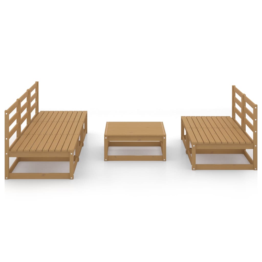 

vidaXL 6-delige Loungeset massief grenenhout honingbruin