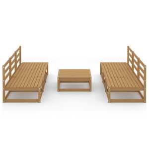 vidaXL Sodo poilsio baldų komplektas, 7 dalių, medaus rudas, pu&scaron;is