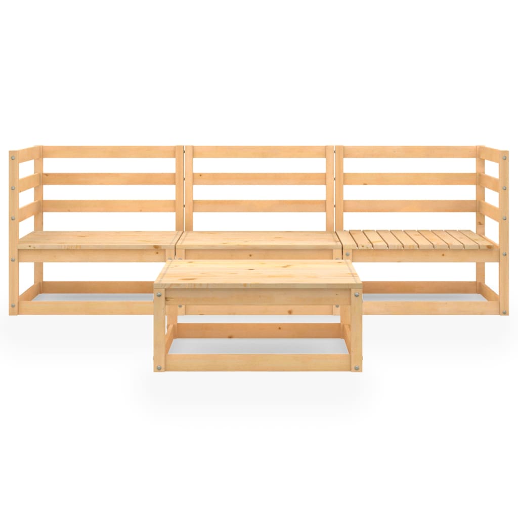 vidaXL 4-delige Loungeset massief grenenhout afbeelding