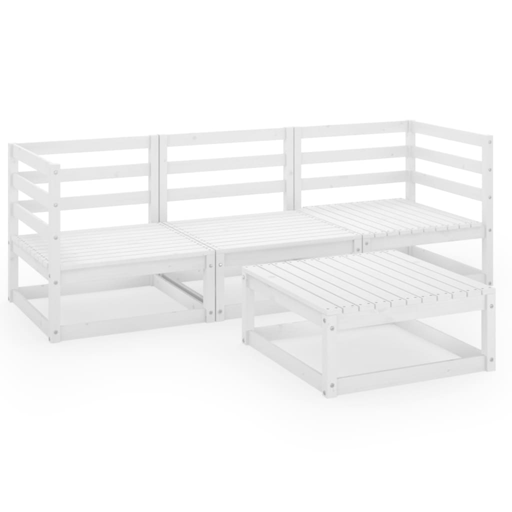 Thumbnail - vidaXL 4-tlg. Garten-Lounge-Set Weiß Massivholz Kiefer