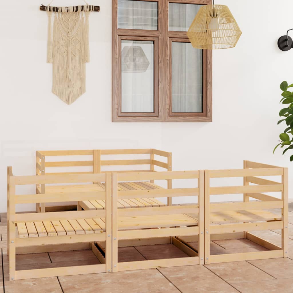 vidaXL 6-tlg. Garten-Lounge-Set Massivholz Kiefer