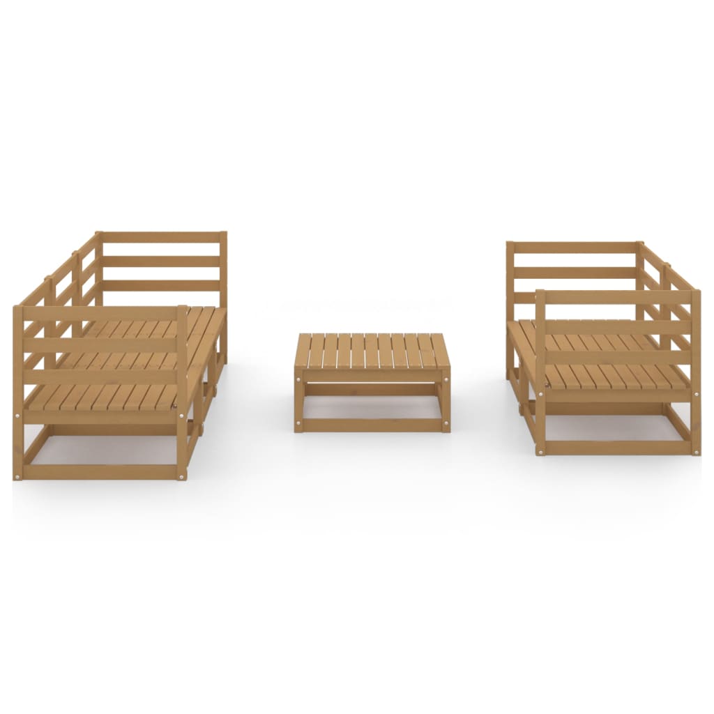 

vidaXL 6-delige Loungeset massief grenenhout honingbruin