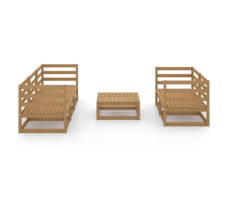 vidaXL 6-tlg. Garten-Lounge-Set Honigbraun Massivholz Kiefer