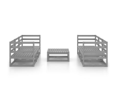 vidaXL Sodo poilsio baldų komplektas, 7 d., pilkas, pu&scaron;ies masyvas