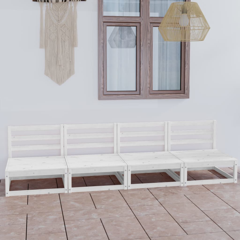 4-Sitzer-Gartensofa Weiß Kiefer Massivholz kaufen
