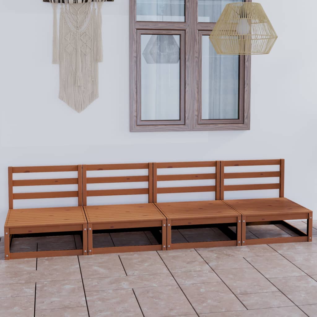 4-Sitzer-Gartensofa Honigbraun Massivholz Kiefer kaufen