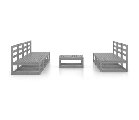 vidaXL Sodo poilsio baldų komplektas, 8 dalių, pilkas, pu&scaron;ies masyvas