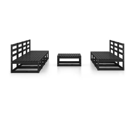 vidaXL 8-tlg. Garten-Lounge-Set Schwarz Massivholz Kiefer