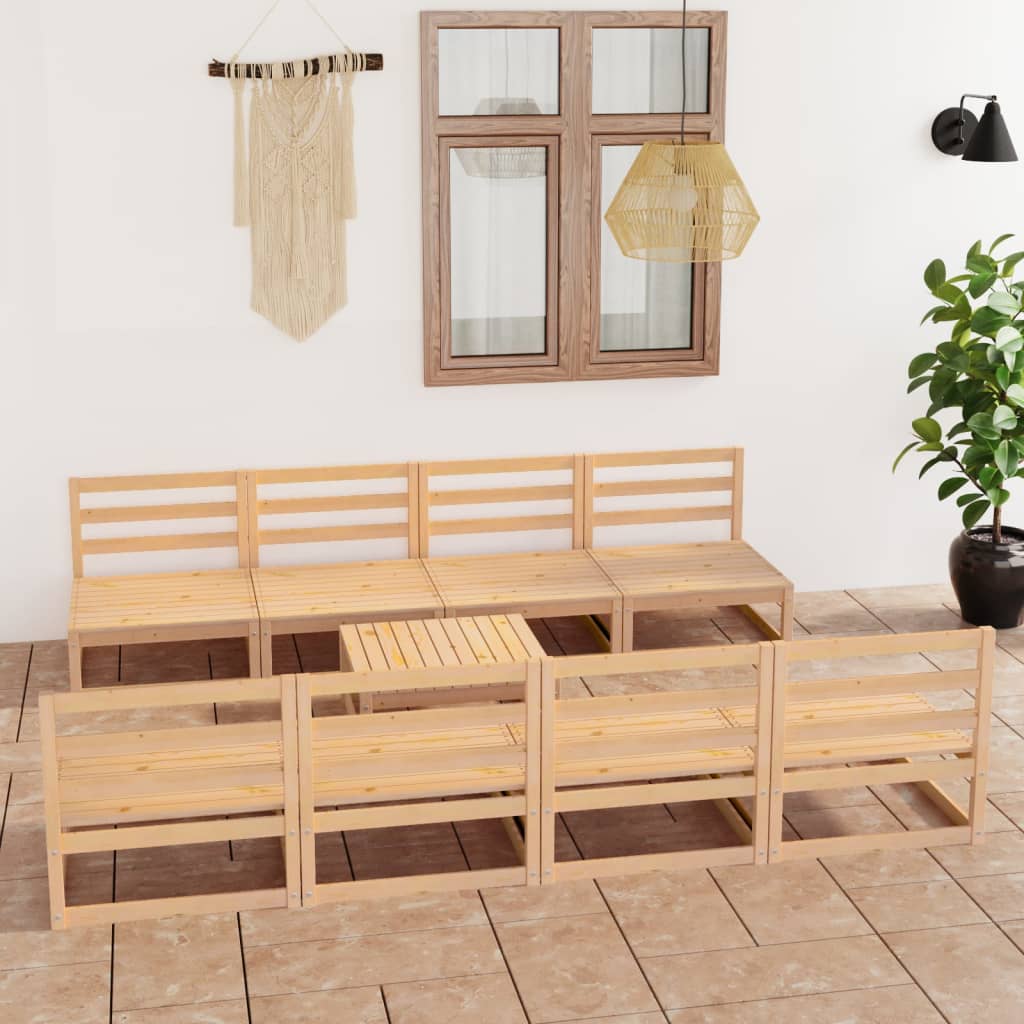 9-tlg. Garten-Lounge-Set Kiefer Massivholz kaufen