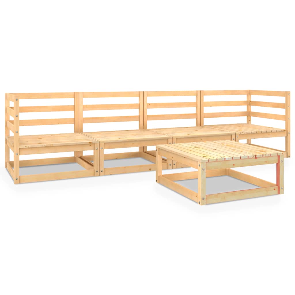 vidaXL 5-delige Loungeset massief grenenhout