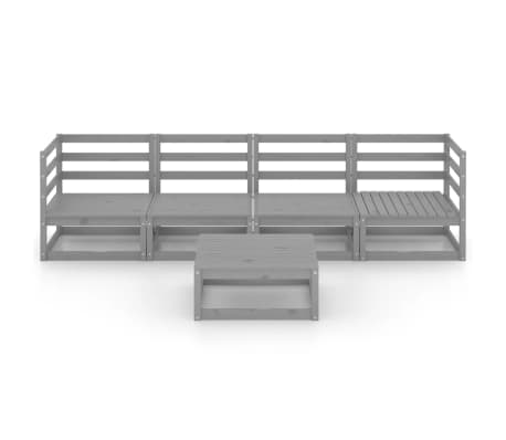 vidaXL 5d&iacute;ln&aacute; zahradn&iacute; sedac&iacute; souprava &scaron;ed&aacute; masivn&iacute; borovice