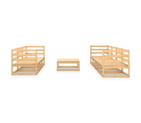vidaXL Salon de jardin 8 pcs bois de pin massif