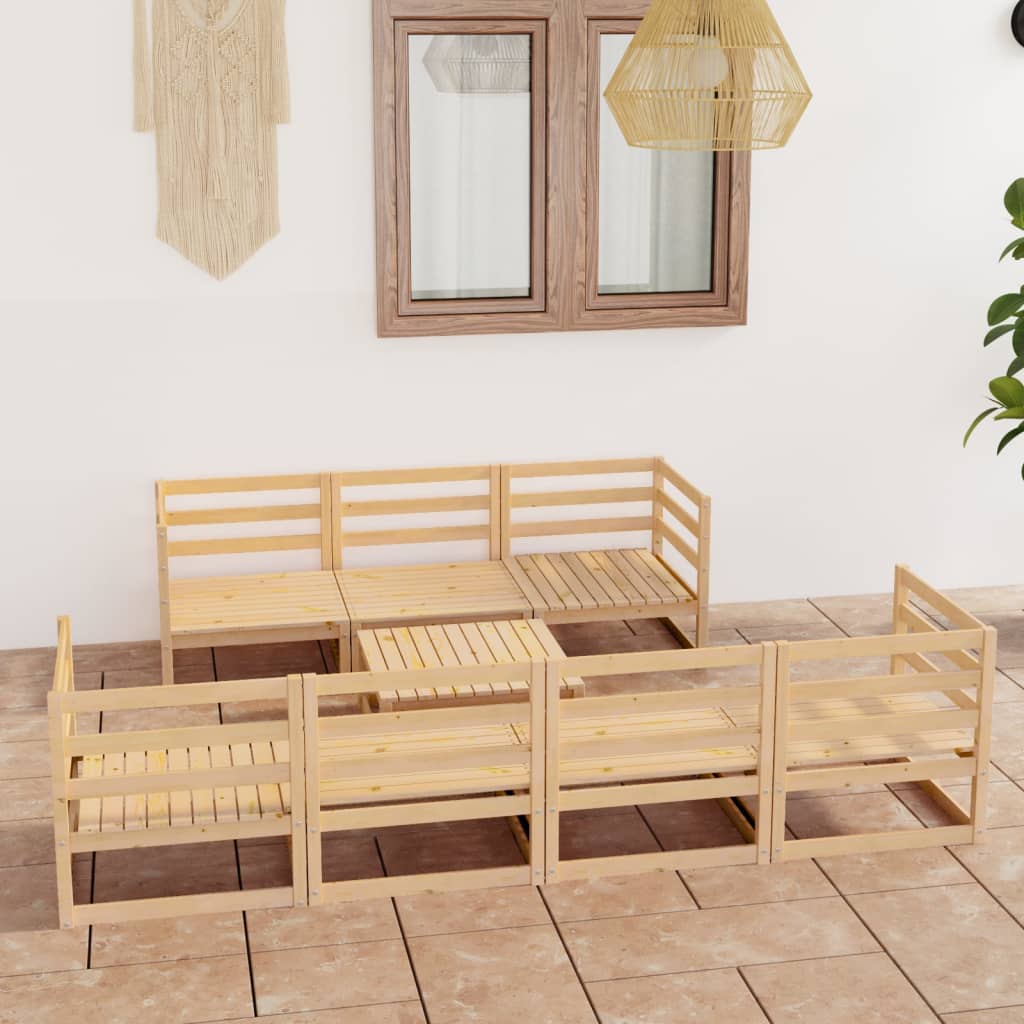 vidaXL 8-tlg. Garten-Lounge-Set Massivholz Kiefer