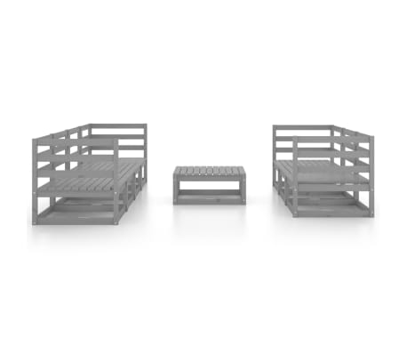 vidaXL Sodo poilsio baldų komplektas, 8 dalių, pilkas, pu&scaron;ies masyvas