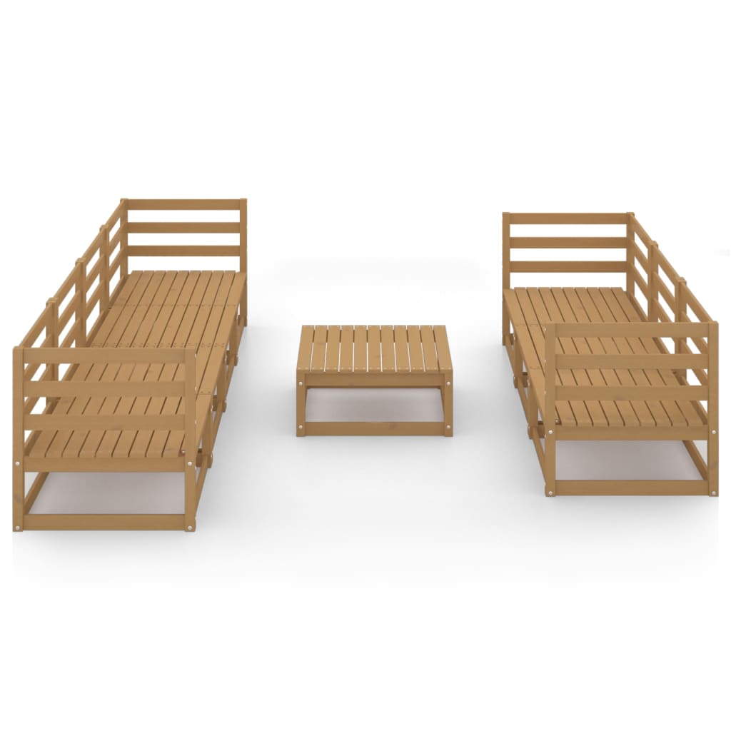 

vidaXL 8-delige Loungeset massief grenenhout honingbruin