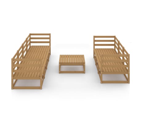 vidaXL Garden Lounge Set Honey brown Solid pinewood Medium Modular