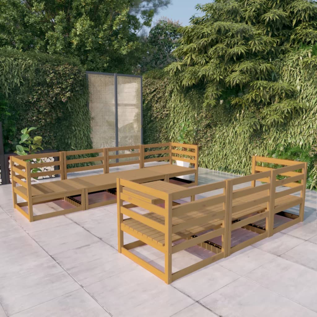 vidaXL 8-tlg. Garten-Lounge-Set Honigbraun Massivholz Kiefer