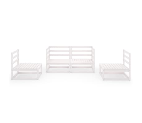 vidaXL Salon de jardin 4 pcs Blanc Bois de pin massif