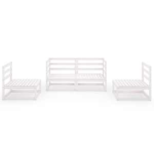 vidaXL Salon de jardin 4 pcs Blanc Bois de pin massif