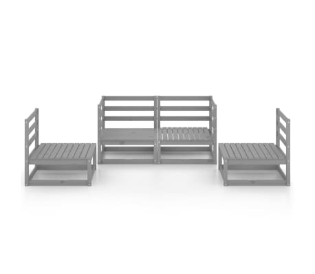 vidaXL Sodo poilsio baldų komplektas, 4 dalių, pilkas, pu&scaron;ies masyvas