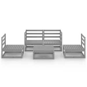 vidaXL Hagesofagruppe 5 deler gr&aring; heltre furu