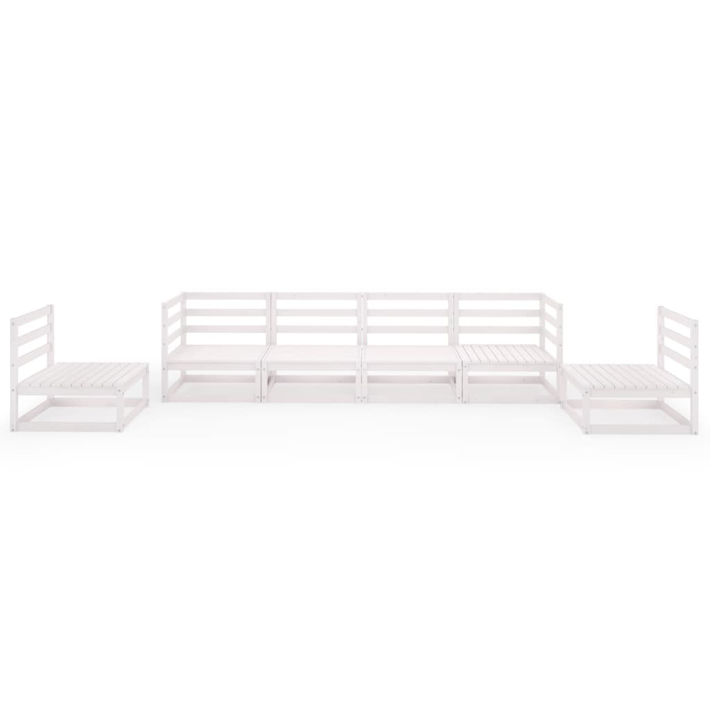 

vidaXL 6-delige Loungeset massief grenenhout wit