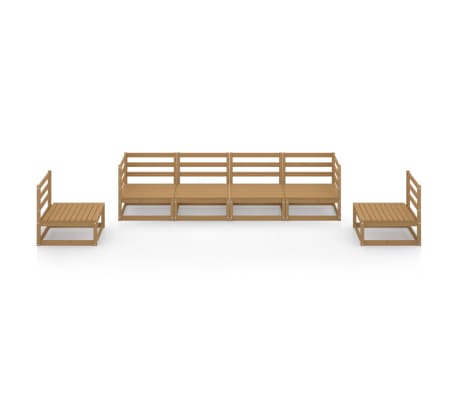 vidaXL Salon de jardin 6 pcs marron miel bois de pin massif