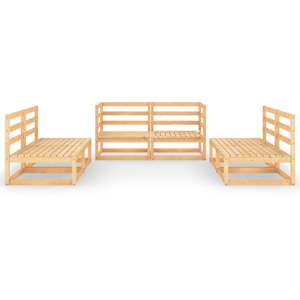 vidaXL Sodo poilsio baldų komplektas, 6 dalių, pu&scaron;ies medienos masyvas