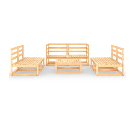 vidaXL 7-tlg. Garten-Lounge-Set Massivholz Kiefer
