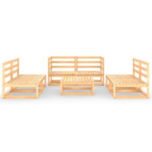 vidaXL 7-tlg. Garten-Lounge-Set Massivholz Kiefer