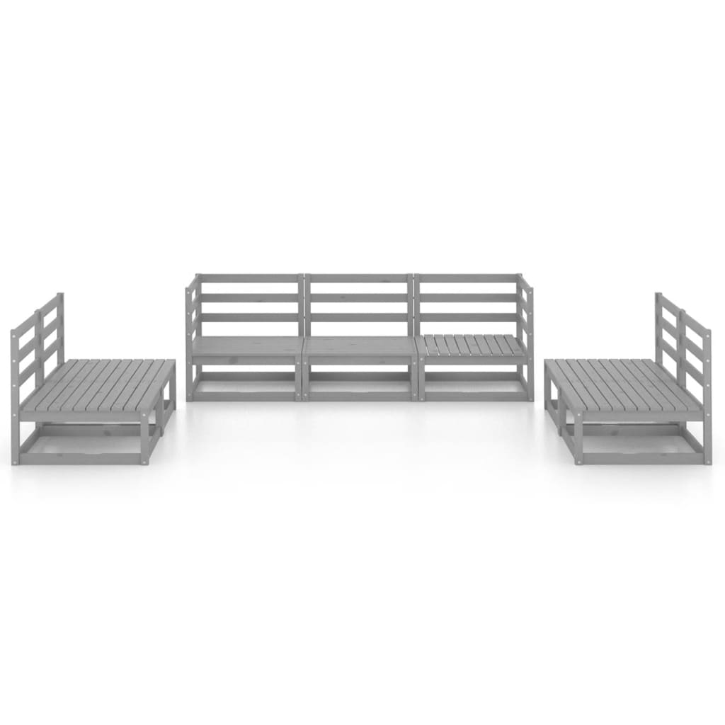 

vidaXL 7-delige Loungeset massief grenenhout grijs
