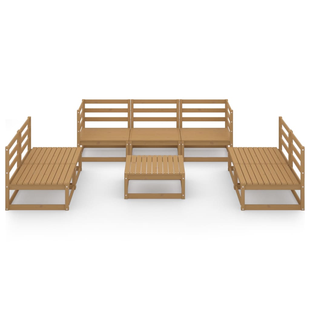 vidaXL Set Salotto da Giardino 8pz Marrone Ambra Legno Massello Pino