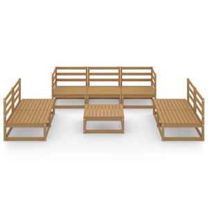 vidaXL Sodo poilsio baldų komplektas, 8 dalių, rudas, pu&scaron;ies masyvas