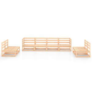 vidaXL Sodo poilsio baldų komplektas, 8 dalių, pu&scaron;ies medienos masyvas