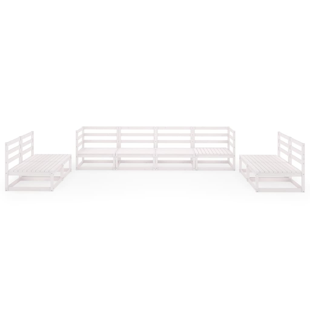 

vidaXL 8-delige Loungeset massief grenenhout wit