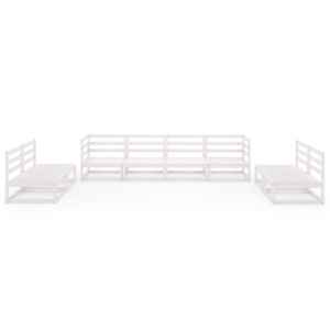 vidaXL Sodo poilsio komplektas, 8 dalių, baltas, pu&scaron;ies masyvas