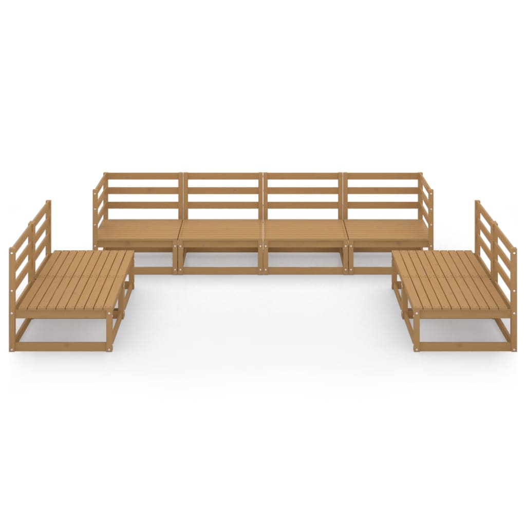 

vidaXL 8-delige Loungeset massief grenenhout honingbruin