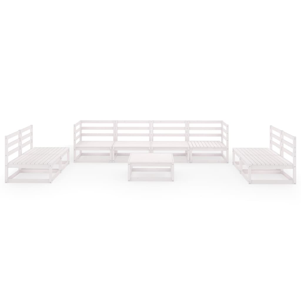 

vidaXL 9-delige Loungeset massief grenenhout wit
