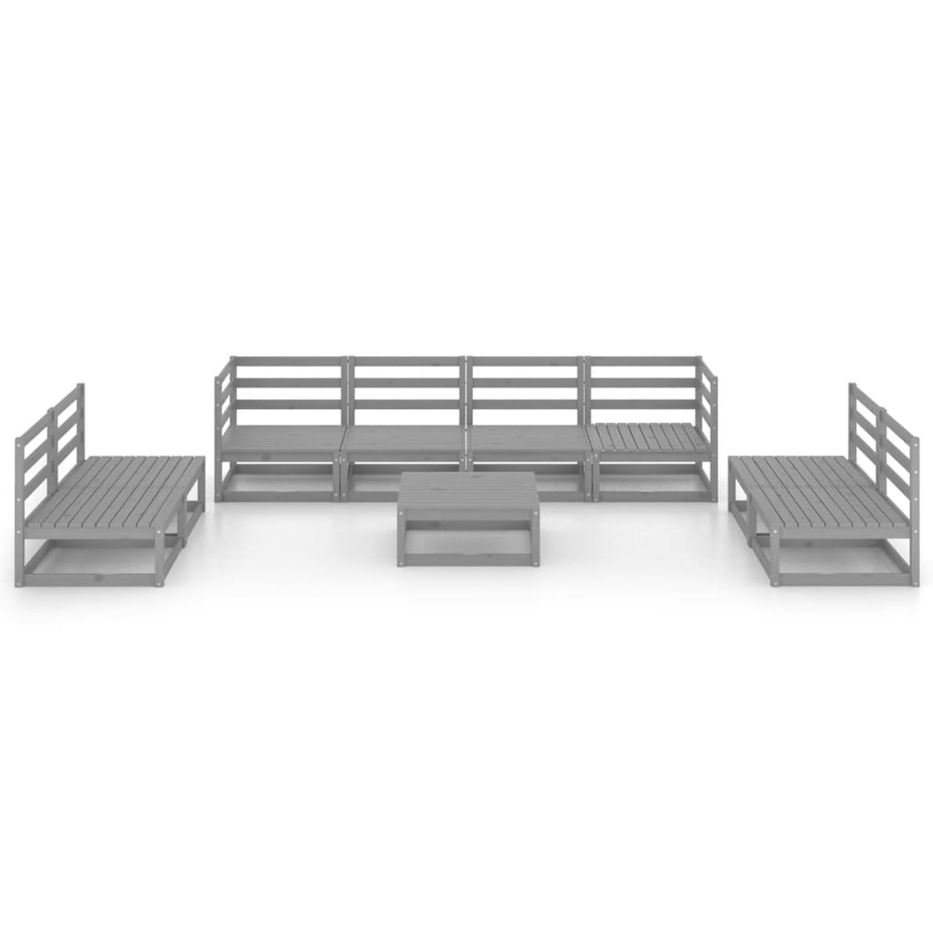 

vidaXL 9-delige Loungeset massief grenenhout grijs