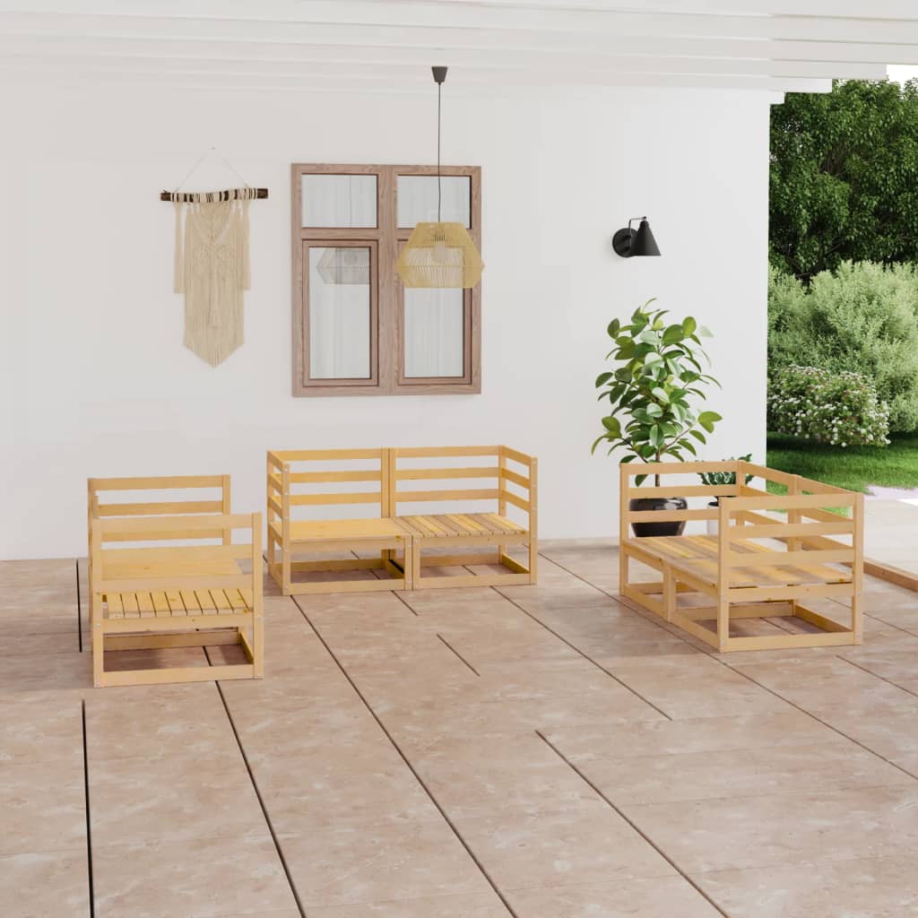 vidaXL Set mobilier de grădină, 6 piese, lemn masiv de pin vidaXL