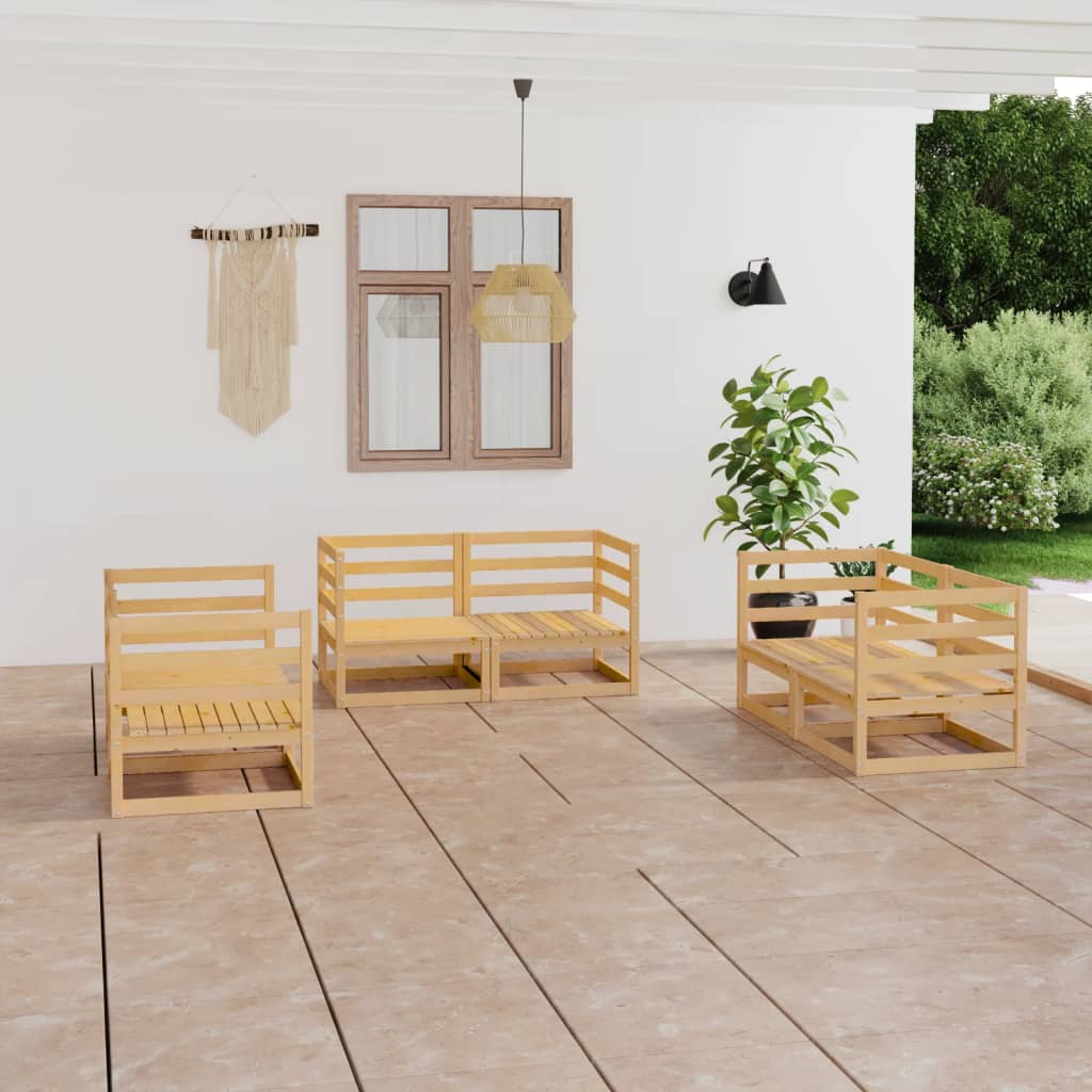 vidaXL 6-tlg. Garten-Lounge-Set Massivholz Kiefer