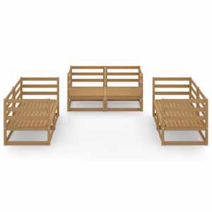 vidaXL Set mobilier de grădină, 6 piese, maro miere, lemn masiv de pin