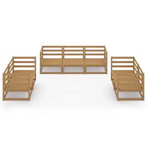 vidaXL Sodo poilsio baldų komplektas, 7 dalių, rudas, pu&scaron;ies masyvas